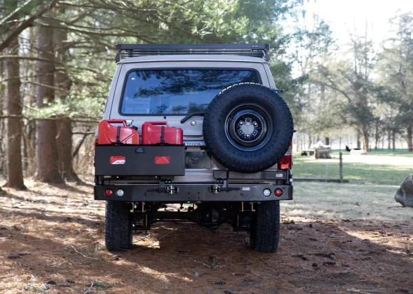 BW80-4132 Dobinsons 60 Series Rear Bumper with Tire and Jerry Can Carrier FJ60 FJ62 Series 1985 onwards (1)