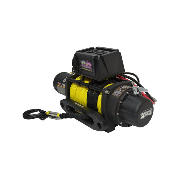 Dobinsons 12V Electric Winch - 12,000 LBS Capacity with Synthetic Rope, Hawse Fairlead and Remote Control