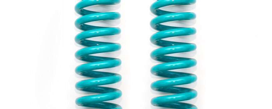 Dobinsons front coil springs in teal color