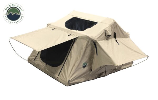 OVS TMBK 3 Roof Top Tent - Tan Base With Green Rain Fly, Black Aluminum Base, Black Ladder 18019933