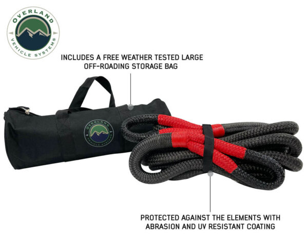 19009916 BRUTE KINETIC RECOVERY ROPE 1″ X 30″ WITH STORAGE BAG GRAY/BLACK