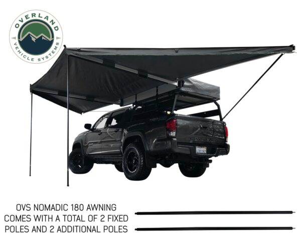 OVS NOMADIC 180° AWNING – DARK GRAY COVER WITH BLACK TRANSIT COVER & BRACKETS 19609907