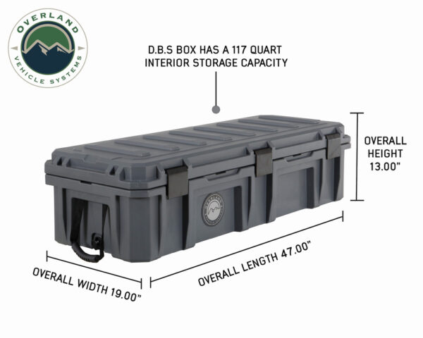 D.B.S. - Dark Grey 117 QT Dry Box With Drain and Bottle Opener - 40100021