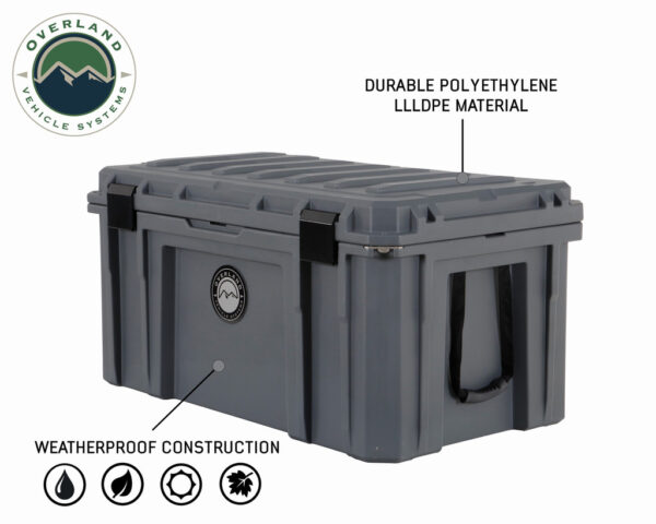 OVS D.B.S. - Dark Grey 169 QT Dry Box with Wheels, Drain, and Bottle Opener