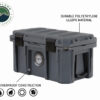 OVS D.B.S. - Dark Grey 53 QT Dry Box with Wheels, Drain, and Bottle Opener
