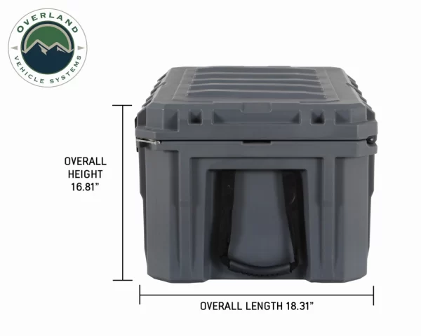 OVS D.B.S. - Dark Grey 95 QT Dry Box with Wheels, Drain, and Bottle Opener - 40100011