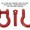 19019904 Overland Vehicle Systems Recovery Shackle 3/4″ 4.75 Ton Red – Sold In Pairs