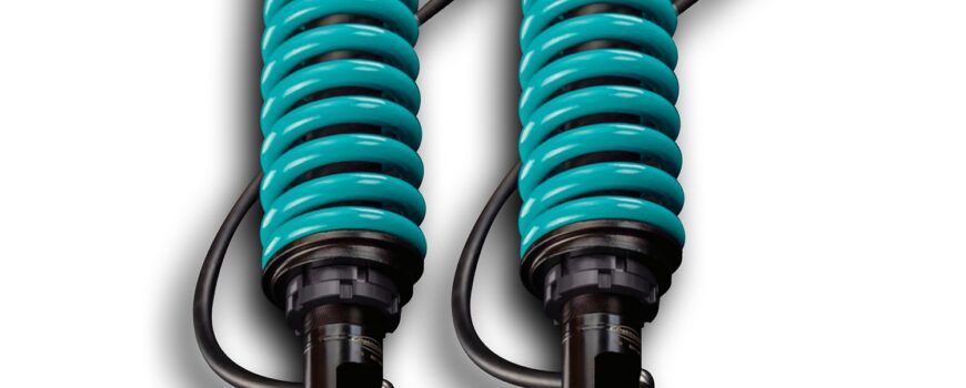 Dobinsons MRA struts coilovers assembled with teal coils