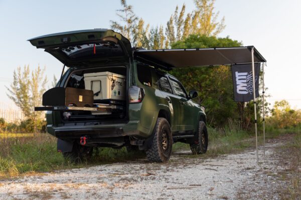 OVS Camp Kitchen Box With Slide Out Sink, Cooking Shelf and Work Station installed in a 5th gen toyota 4runner