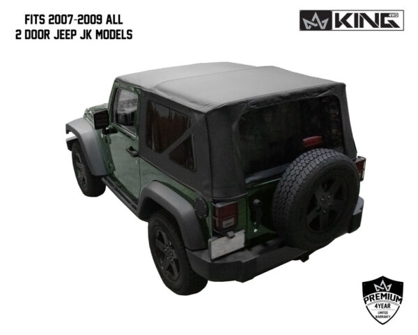 King 4WD Premium Jeep JK 2 Door Soft Top with Tinted Windows 2007-2009 (1)