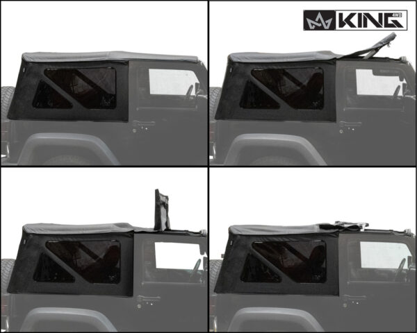 King 4WD Premium Jeep JK 2 Door Soft Top w Tinted Windows 2010-2018