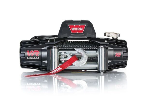 Warn 103252 Winch; VR10; Vehicle Mounted; Vehicle Recovery Winch; 12 Volt Electric; 10000 Pound Line Pull Capacity; 90 Foot Wire Rope; Roller Fairlead; Wired Remote; Planetary Gear Drive