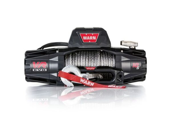 WARN 103253 Winch; VR10-S; Vehicle Mounted; Vehicle Recovery Winch; 12 Volt Electric; 10000 Pound Line Pull Capacity; 90 Foot Synthetic Rope; Hawse Fairlead; Wired Remote; Planetary Gear Drive