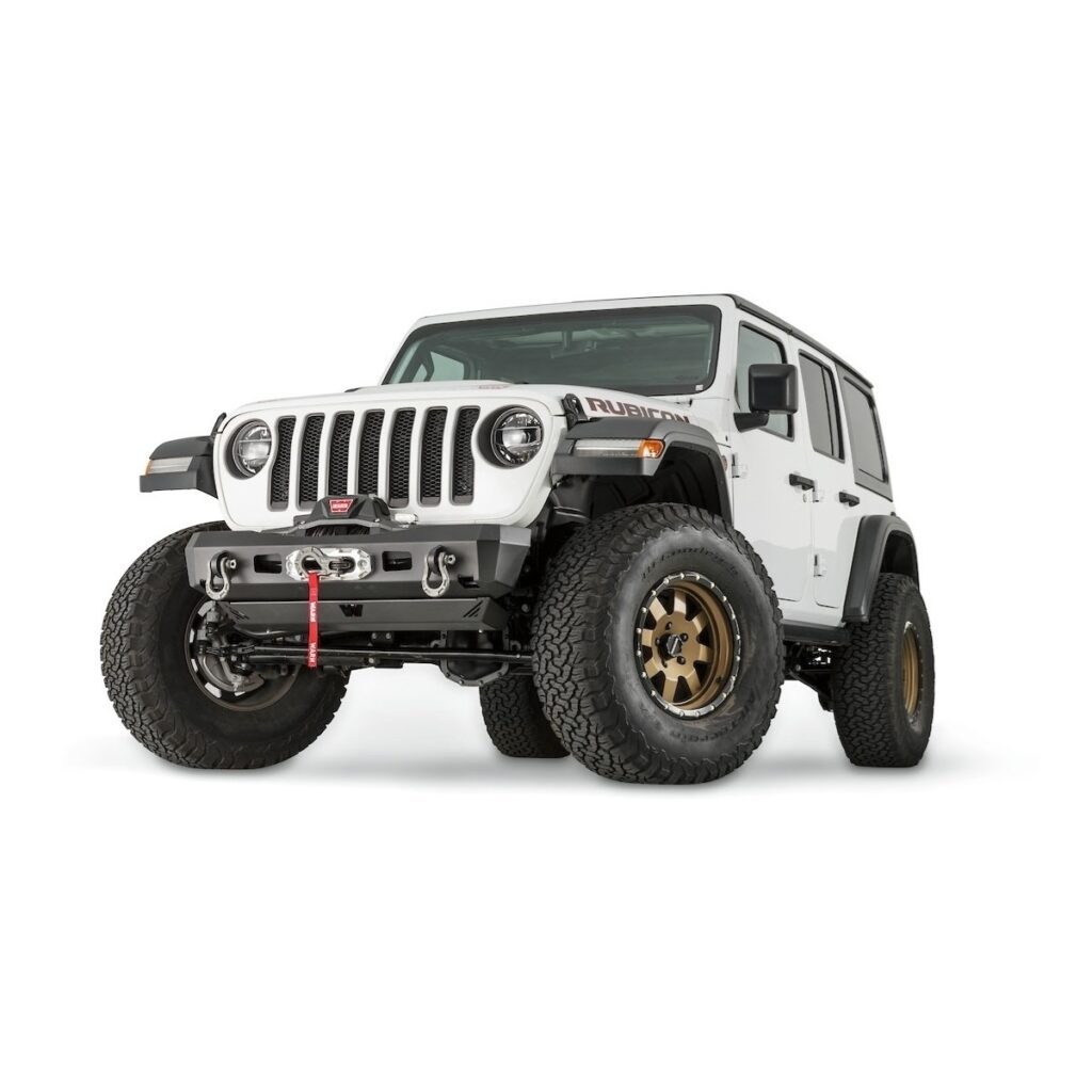 WARN 101325 Elite Series Stubby Front Winch Bumper for JL & JT