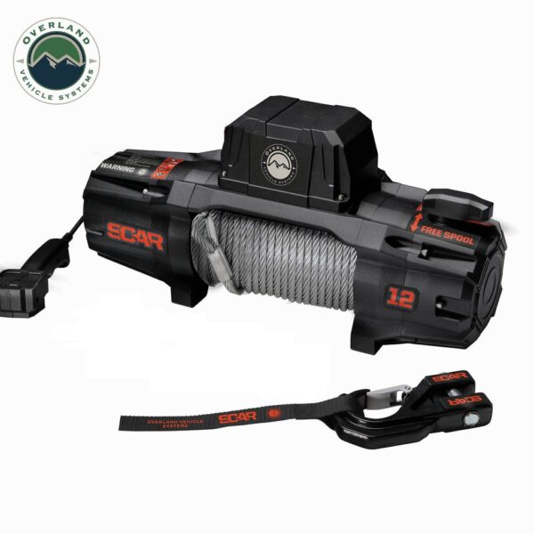Overland Vehicle Systems SCAR 12K Winch with Wire Rope