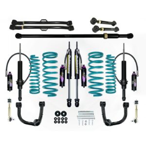 Dobinsons 3-Way Adjustable 3 Long Travel 4Runner MRA Suspension Kit 2010-24 teal coils