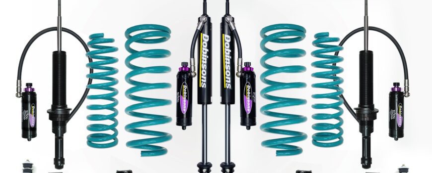 Dobinsons 3-Way Adjustable 3 Long Travel 4Runner MRA Suspension Kit 2010-24 teal coils