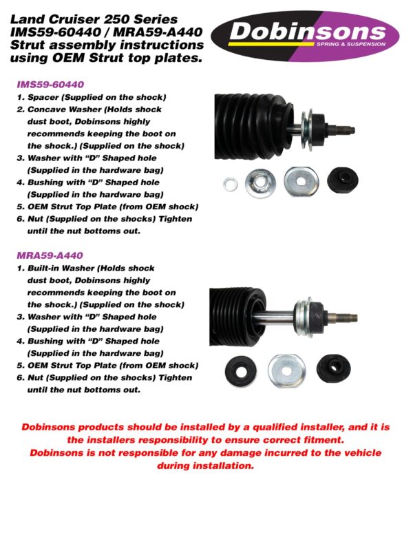 IMS59-60440 and MRA59-A440 Assembly instructions for Land Cruiser 250 Series