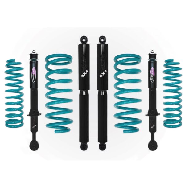 Dobinsons twin tube strut and shock black shocks and teal coils