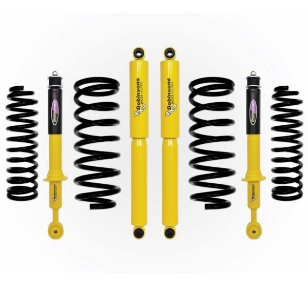 Dobinsons twin tube strut and shock yellow shocks and black coils