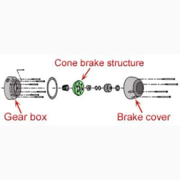 Comeup winch cone brake braking structure illustration diagram